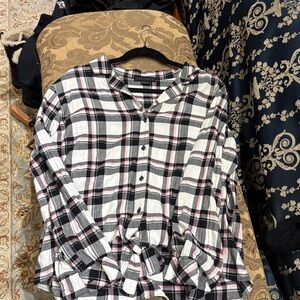 Sanctuary Black and White Plaid Shirt